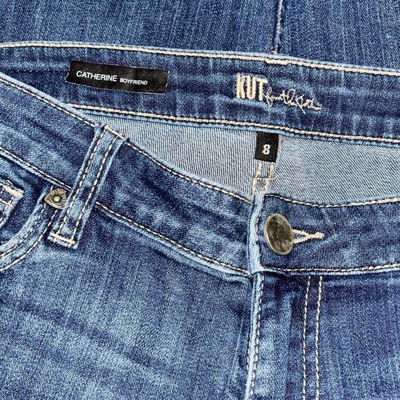 KUT from the Kloth Catherine Boyfriend Jeans Size 8 Distressed Stretch Denim - Picture 6 of 7